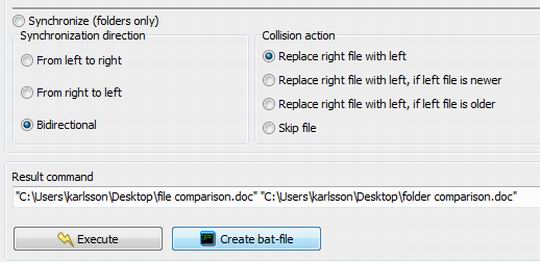 Compare Suite is integrated with command line and bat files