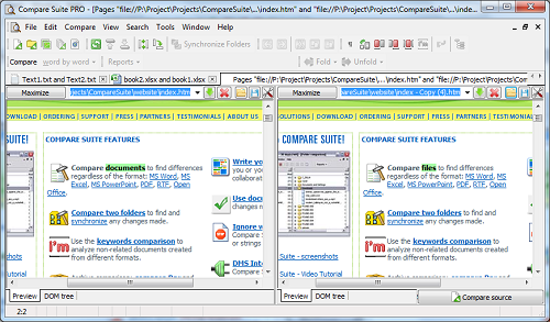 Compare HTML documents as they look in browser