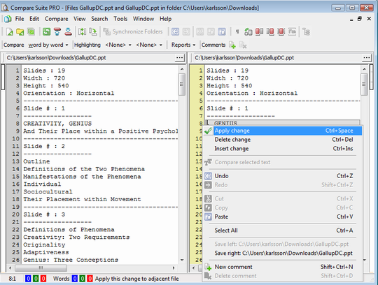 Comparison of powerpoint slide is not a problem for Compare Suite